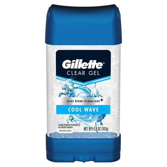 Gillette Clear Gel Cool Wave Anti-perspirant Deodorant Stick 4 Oz