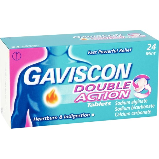 Gaviscon Double Action Chewable Mint 24 Tablets