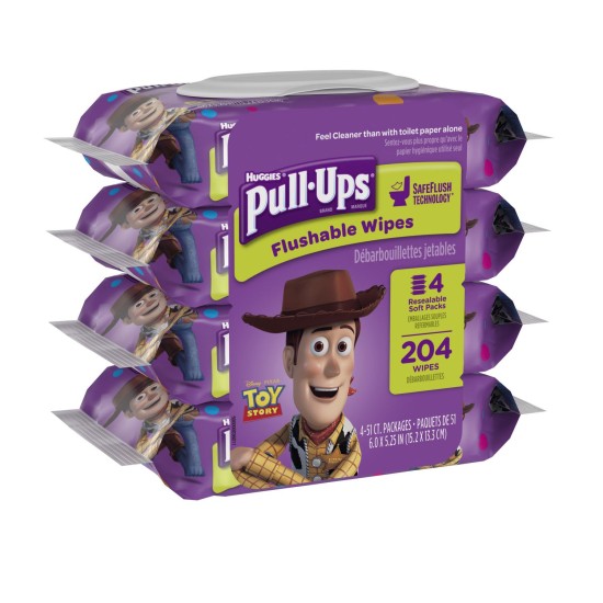 Huggies Pull-ups Flushable Wipes 204 Wipes