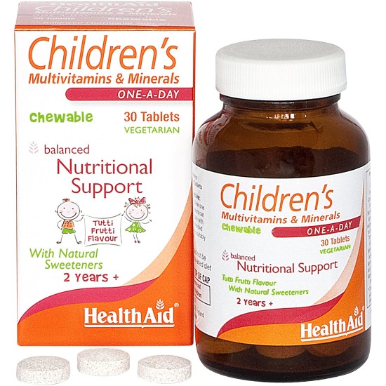 HealthAid Children's MultiVitamin + Minerals 30 Vegetarian Tablets