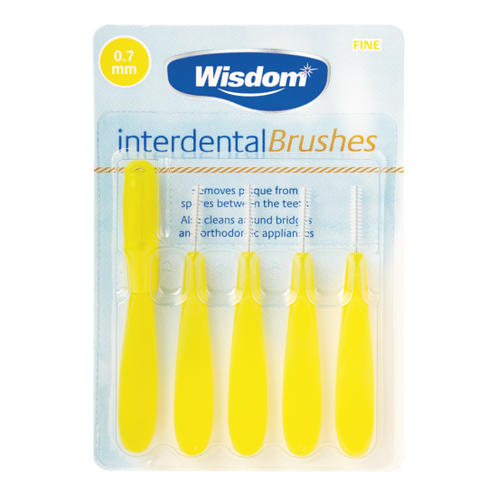 Wisdom Interdental Brushes Oral Care Yellow 0.7 Mm