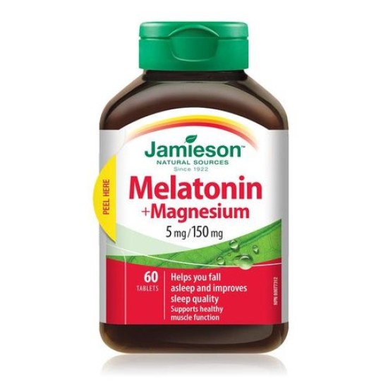 Jamieson Melatonin 5mg With Magnesium 150mg 60 Tablets