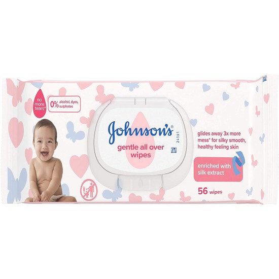 Johnsons Gentle All Over Baby Wipes 56 Wipes