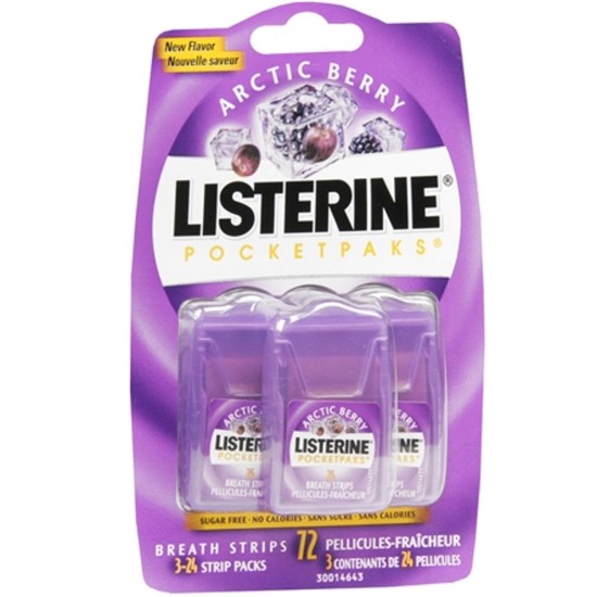 Listerine Arctic Berry Pocketpaks 72 Breath Strips