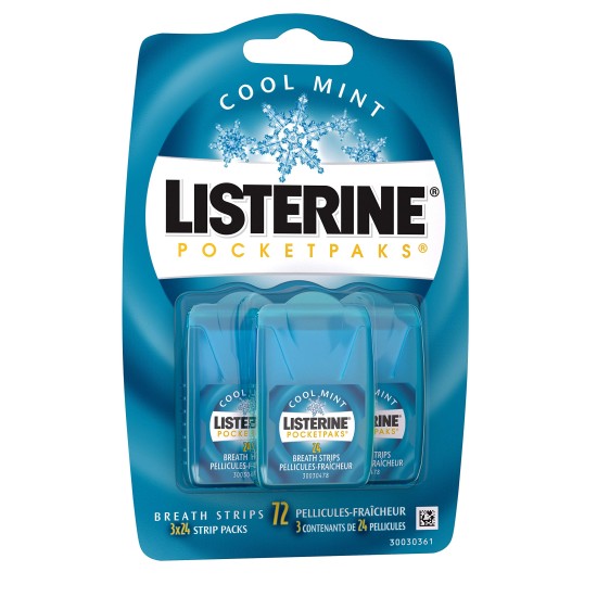 Listerine Cool Mint Pocketpaks 72 Breath Strips