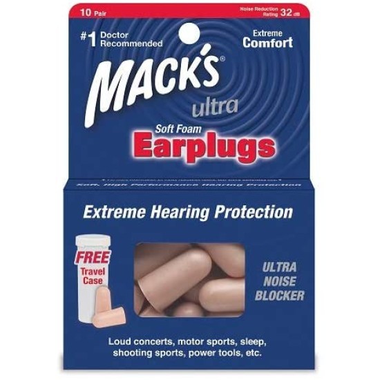 Macks Ultra Soft Foam Earplugs 10 Pair