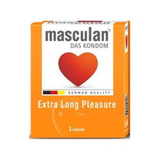 Masculan Extra Long Pleasure Box Of 3 Condoms