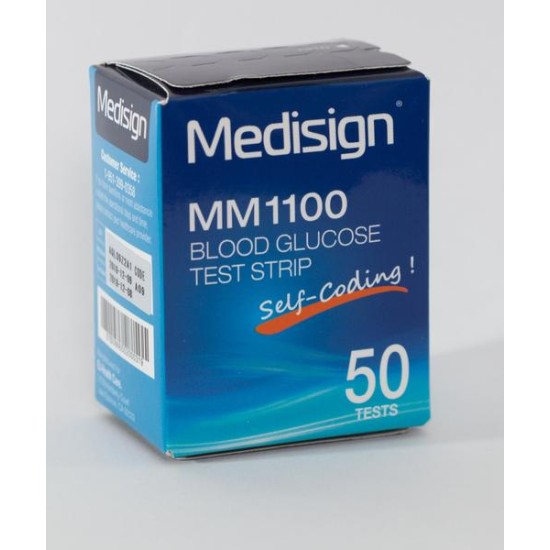 Medisign Mm1100 Blood Glucose 50 Test Strips