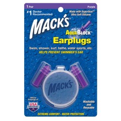 Mack's Aquablock Purple Earplugs 1 Pair