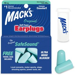 Mack's Original Soft Foam Earplugs 10 Pair 33dB NRR