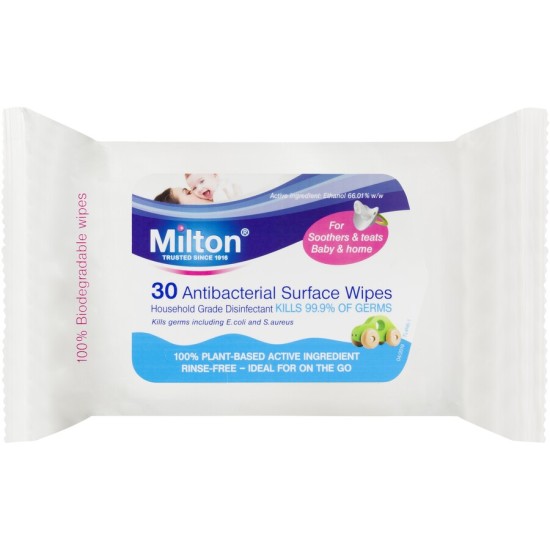 Milton Antibacterial Surface Wipes 30 Pack Milton Antibacterial Surface Wipes 30 Pack