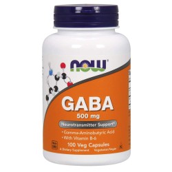 Now Foods Gaba Neurotransmitter Support 500mg 100 Capsules Now Foods Gaba Neurotransmitter Support 500mg 100 Capsules
