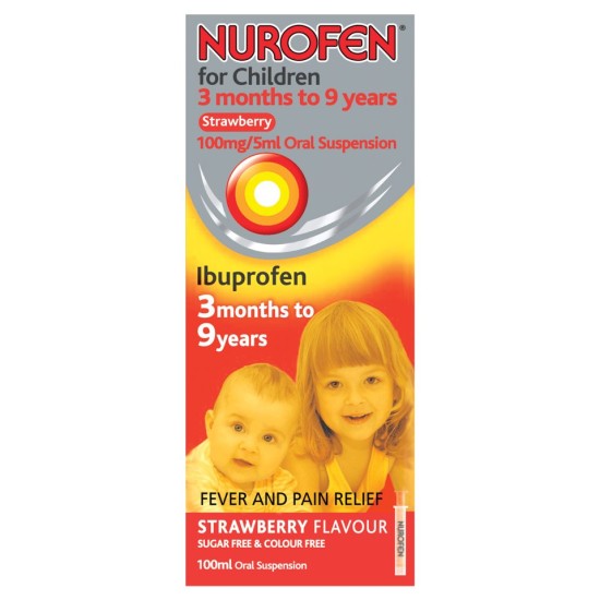 Nurofen For Children 100mg/5ml Strawberry Flavour 100ml