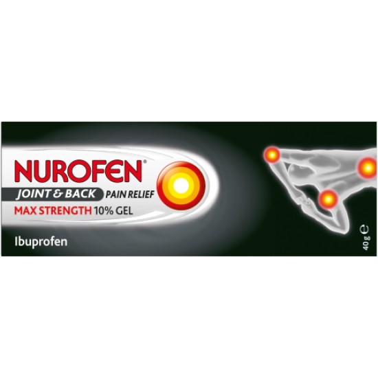 Nurofen Joint And Back Pain Relief Max Strength 10% Gel 40g