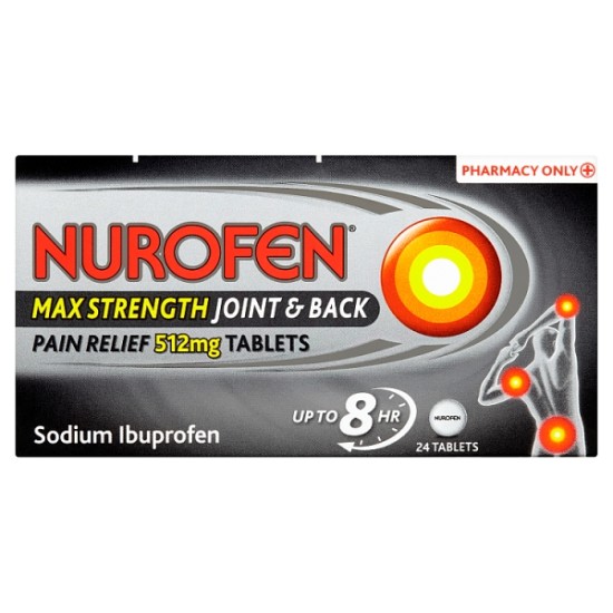Nurofen Max Strength Joint And Back Pain Relief 512 Mg 24 Tablets