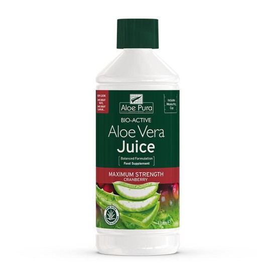 Optima Aloe Pura Aloe Vera Juice Cranberry Flavour 1 Litre