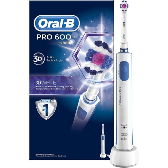 Oral B Pro 600 White And Clean Rechargeable Electric Toothbrush