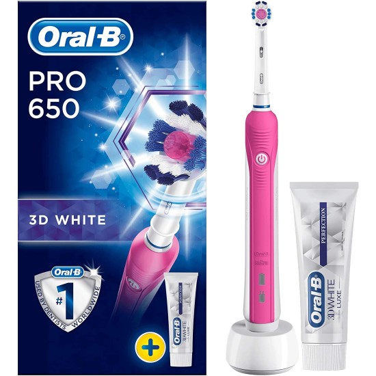 Oral B Pro 650 3d Action Pink Electric Rechargeable Toothbrush Oral B Pro 650 3d Action Pink Electric Rechargeable Toothbrush