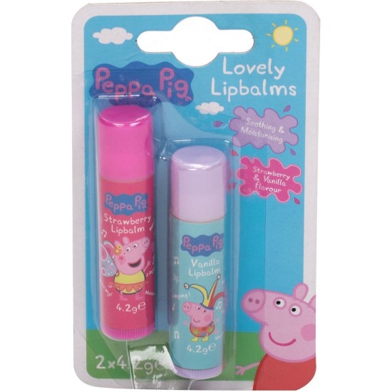 Peppa Pig Lovely Lipbalms Strawberry And Vanilla Flavour 2x4.2g