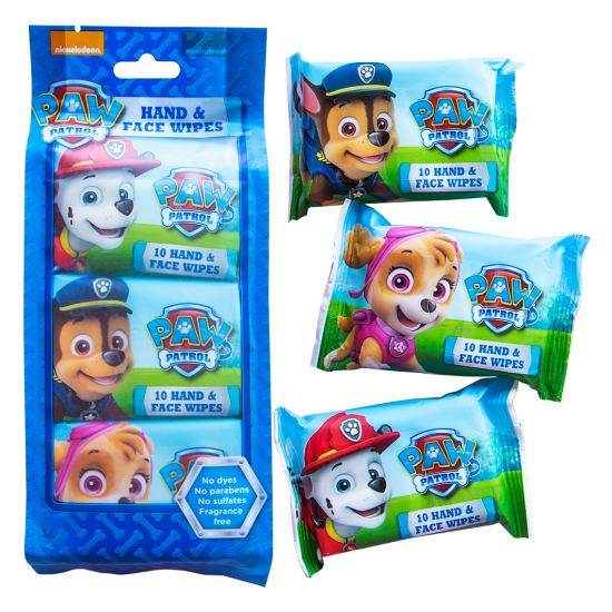 Paw Patrol Hand&face Wipes 10 Sheet Triple Pack