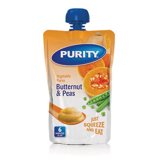 Purity Creamy Butternut And Peas Vegetable Puree Pouch 110ml
