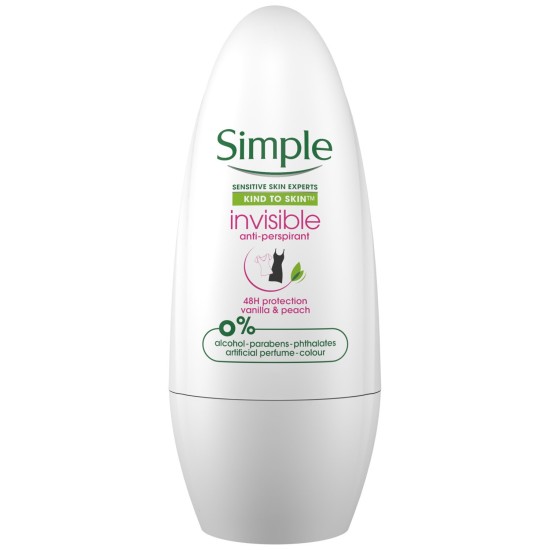 Simple Invisible Antiperspirant Roll On 50ml