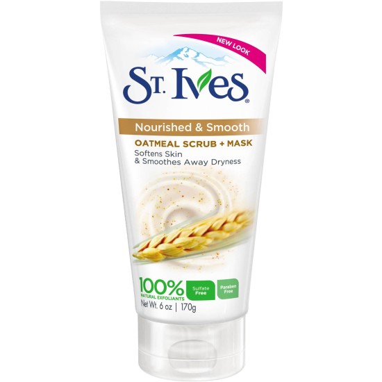 St Ives Nourished And Smooth Oatmeal Scrub And Mask 6 Oz