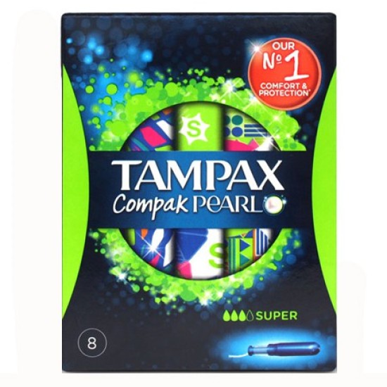 Tampax Compak Pearl Super Applicator 8 Tampons
