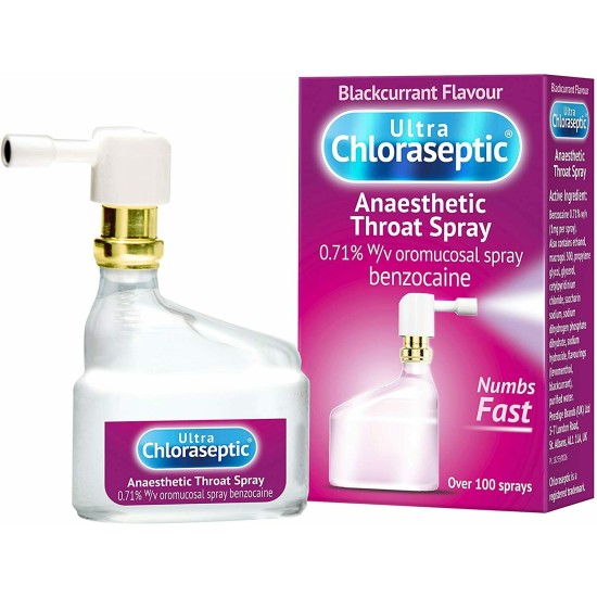 Ultra Chloraseptic Anaesthetic Throat Spray Blackcurrant Flavour 15ml