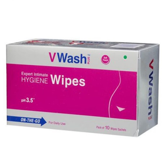 V Wash Plus Expert Intimate Hygiene 10 Wipes