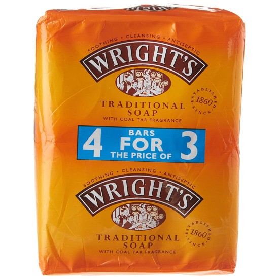 Wrights Traditional Soap With Coal Tar Fragrance 4 Pack
