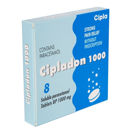 Cipladon 1000mg 8 Soluble Paracetamol Tablets