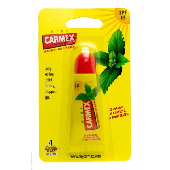 Carmex Mint Moisturizing Lip Balm Tube Spf15 10g