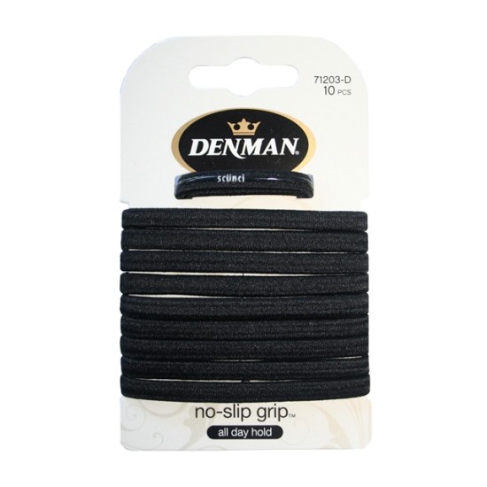 Denman 18 Pack 4 Mm Large No Damage Elastic Hair Ties Black 