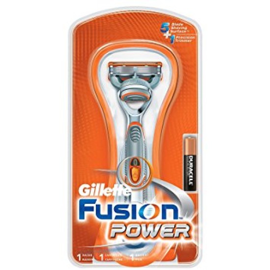 Gillette Fusion Power Men's 5-blade Battery Face Razor With Trimmer Blade