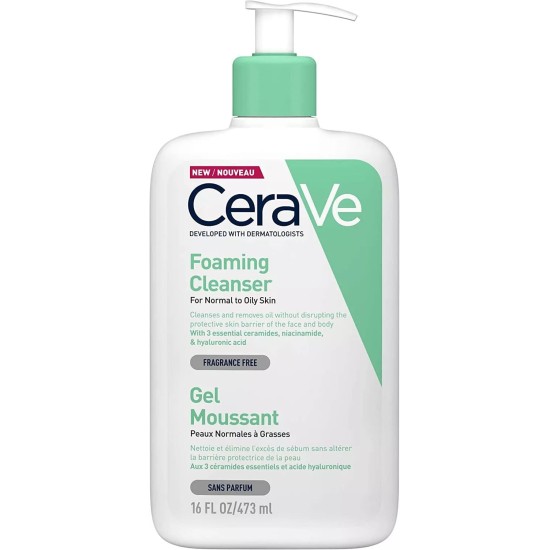 CeraVe Foaming Facial Cleanser for Normal to Oily Skin 16oz CeraVe Foaming Facial Cleanser for Normal to Oily Skin 16oz