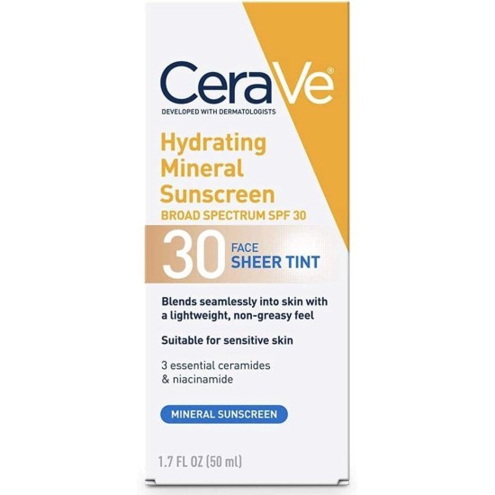 CeraVe Hydrating Mineral Sunscreen Spf 30 Tint 50ml