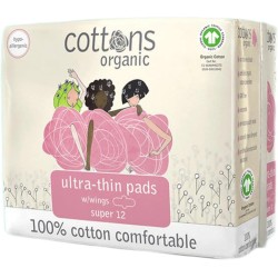 Cottons Ultra-Thin Cotton Pads with Wings Super 12 Pack