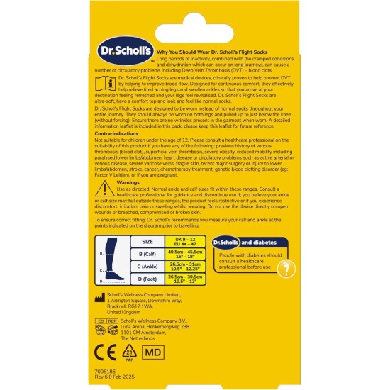 Scholl Flight Socks Size 9-12 