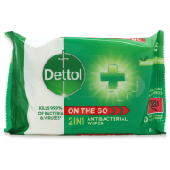 Dettol 2 In 1 Wipes 15 Pack