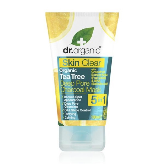 Dr Organic Skin Clear Tea Tree Deep Pore Charcoal Mask 100 Ml