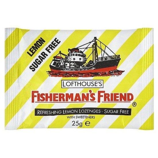 Fisherman's Friend Sugar Free Lemon Menthol Lozenges With Sweeteners 25g Fisherman's Friend Sugar Free Lemon Menthol Lozenges With Sweeteners 25g