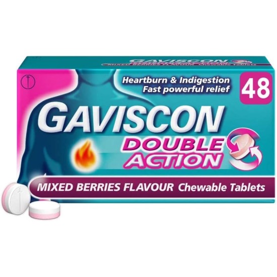 Gaviscon Double Action Mixed berries 48 Chewable Tablets