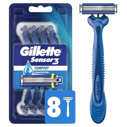 Gillette Sensor3 Comfort Disposable Razors for Men 8 Pack