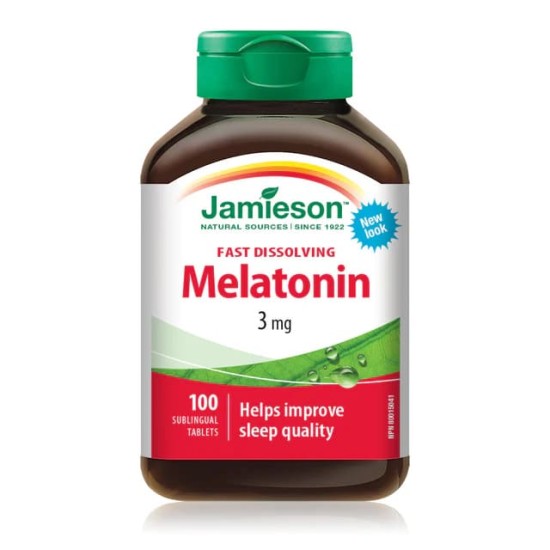 Jamieson Melatonin 3 mg | Fast Dissolving 100 Sublingual Tablets