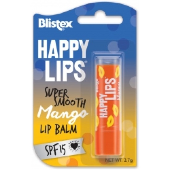 Blistex  Happy Lips Super Smooth Mango Lip Balm Spf15 3.7g