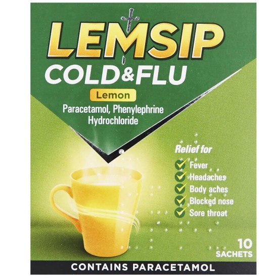 Lemsip Cold And Flu Lemon 10 Sachets