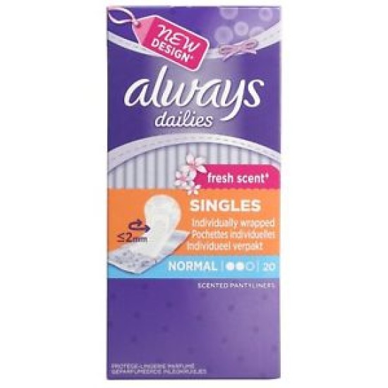 Always Dailies Pantyliners Wrapped Normal Freshness 20 Pieces