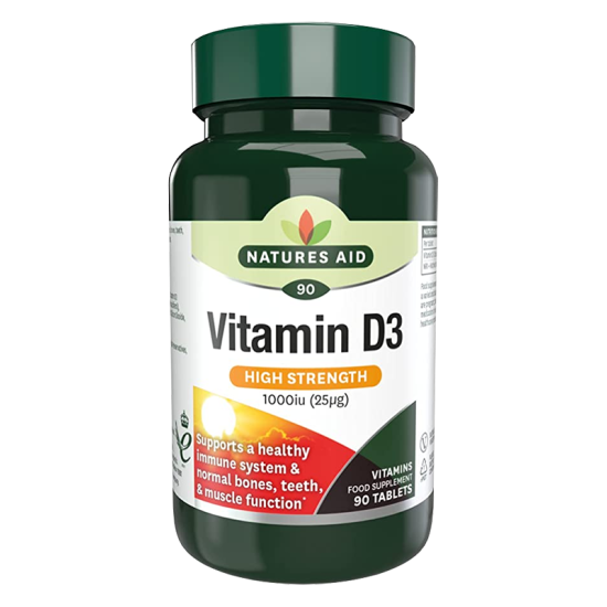 Natures Aid  Vitamin D3 1000iu 90 Tablets