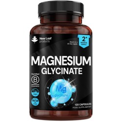 Magnesium Glycinate - 120 High Strength Capsules for Bones, Muscle Health